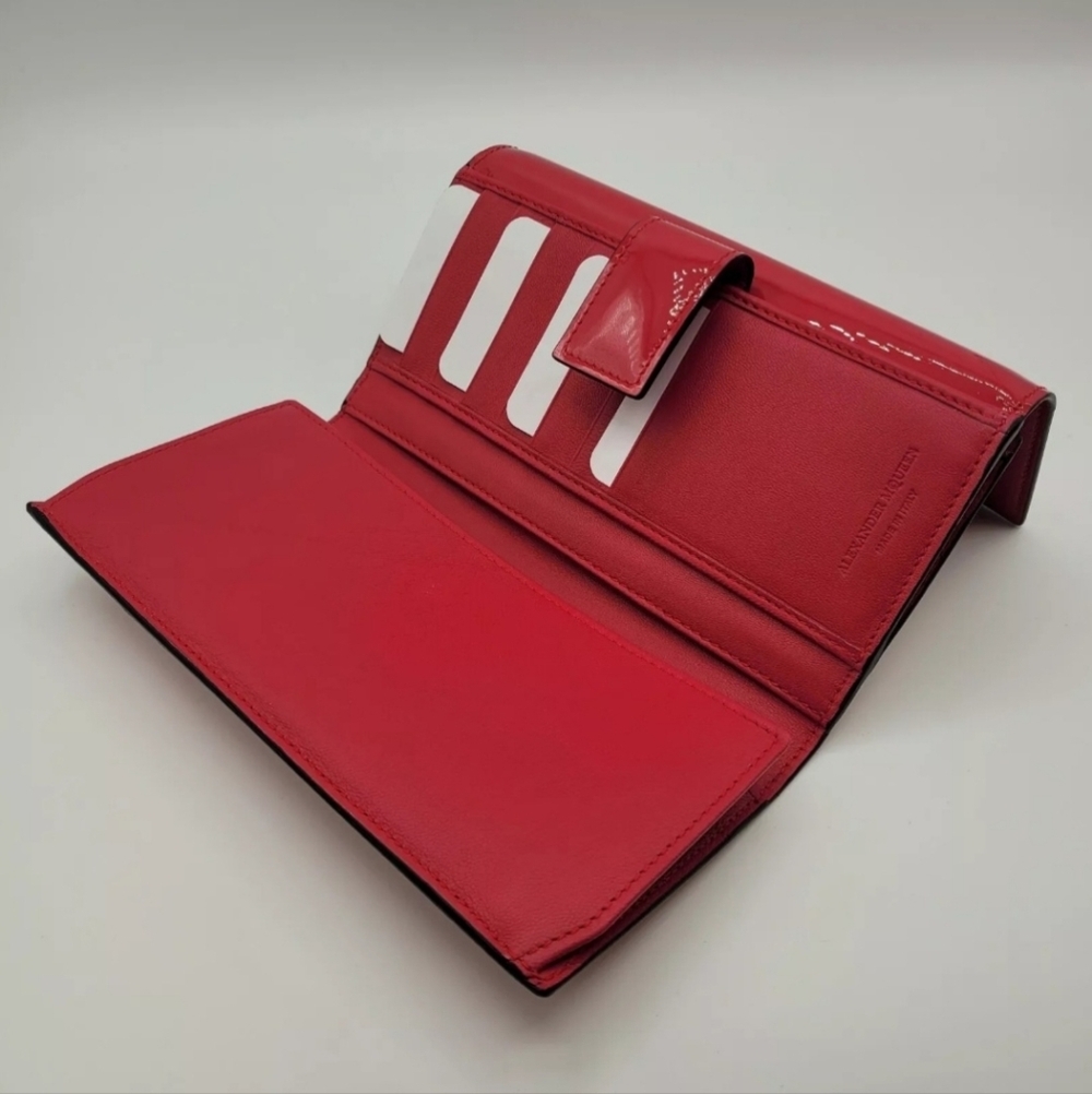 ALEXANDER McQUEEN Fucsia Patent Leather Continental Wallet, NWT - Picture 8 of 11